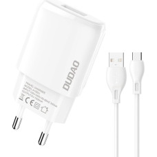 Dudao USB-A 7.5W wall charger + USB-A - USB-C cable 1m white (A1sEUT)