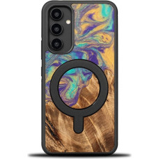 Bewood Unique MagSafe Mercury wood and resin case for Samsung Galaxy A54 5G - purple and gold