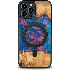 Bewood Unique MagSafe Vegas Wood and Resin Case for iPhone 13 Pro Max - Pink and Blue