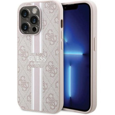 Guess 4G Printed Stripes MagSafe case for iPhone 15 Pro - pink