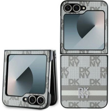 Dkny Checkered Pattern Printed Stripes Case for Samsung Galaxy Z Flip 6 - Beige