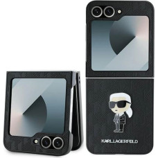 Karl Lagerfeld Saffiano Monogram Ikonik Pin Case for Samsung Galaxy Z Flip 6 - Black