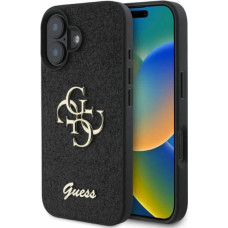 Guess Fixed Glitter Big 4G case for iPhone 16 - black