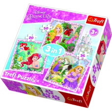 Trefl DISNEY PRINCESS Pužļu komplekts 3in1 Princeses