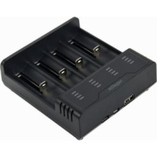 Gembird Bateriju lādētājs Gembird USB 4-slot Ni-MH + Li-ion Fast Battery Charger Black