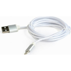 Gembird cotton braided USB Lightning 1.8m Silver