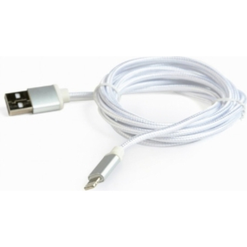 Gembird cotton braided USB Lightning 1.8m Silver