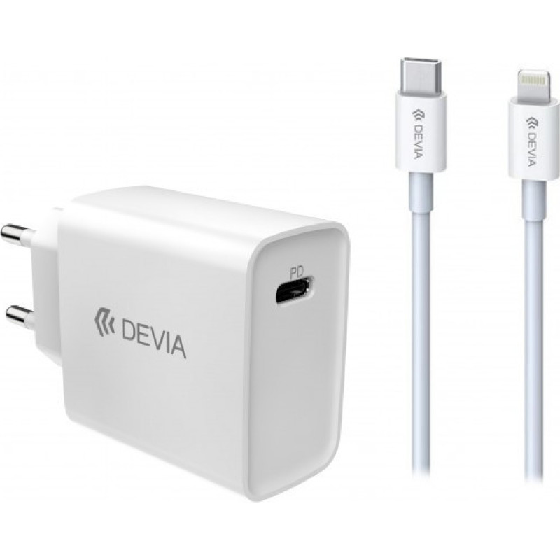 Devia Smart series PD quick charger suit (EU,18W) white