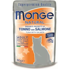 Monge Natural pouches Tuna in Jelly with Salmon 80 g - konservi kaķiem