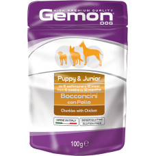 Gemon Dog pouches chunkies Puppy & Junior with chicken 100 g - konservi suņiem