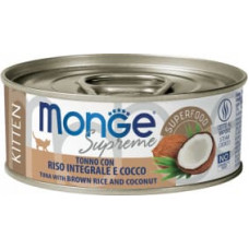 Monge Supreme Tuna with Brown rice&coconut Kitten 80 g - konservi kaķiem