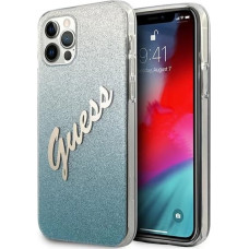 Guess GUHCP12LPCUGLSBL iPhone 12 Pro Max 6.7" blue/blue hardcase Glitter Gradient Script