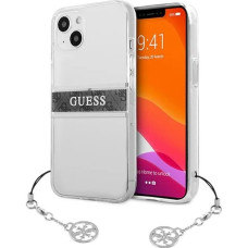 Guess GUHCP13SKB4GGR iPhone 13 mini 5.4" Transparent hardcase 4G Gray Strap Charm