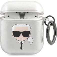 Karl Lagerfeld KLA2UKHGS AirPods cover srebrny/silver Glitter Karl`s Head