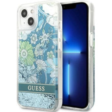 Guess GUHCP13SLFLSN iPhone 13 mini 5.4" green/green hardcase Flower Liquid Glitter