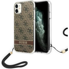 Guess GUOHCN61H4STW iPhone 11 brown/brown hardcase 4G Print Strap