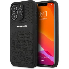 Mercedes AMG Leather Curved Lines case for iPhone 13 Pro Max - black