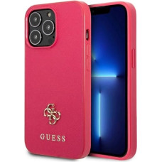 Guess Saffiano 4G Small Metal Logo case for iPhone 13 Pro / 13 - pink