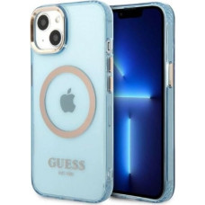 Guess Gold Outline Translucent MagSafe case for iPhone 13 - blue