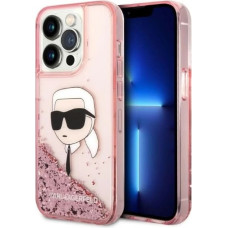 Karl Lagerfeld Glitter Karl's Head case for iPhone 14 Pro Max - pink