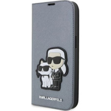 Karl Lagerfeld KLBKP14XSANKCPG iPhone 14 Pro Max 6.7" bookcase silver/silver Saffiano Karl & Choupette