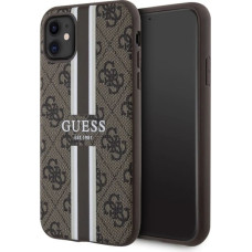 Guess GUHMN61P4RPSW iPhone 11 / Xr brown/brown hardcase 4G Printed Stripes MagSafe