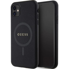 Guess GUHMN61PSAHMCK case for iPhone 11 / Xr - black Saffiano MagSafe