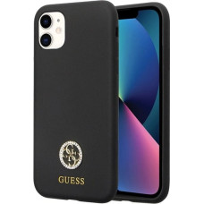 Guess GUHCN614DGPK Case for iPhone 11 / Xr - Black Silicone Logo Strass 4G