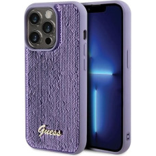 Guess Sequin Script Metal case for iPhone 15 Pro - purple