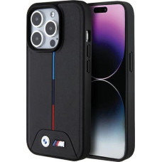 BMW Quilted Tricolor MagSafe case for iPhone 15 Pro Max - black