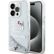 Hello Kitty Liquid Glitter Charms Kitty Head case for iPhone 15 Pro - silver