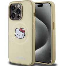 Hello Kitty Leather Kitty Head MagSafe case for iPhone 15 Pro - gold