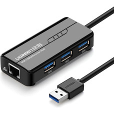 Ugreen 20265 USB-A / RJ45 1000 Mbps HUB 3x USB 3.0 network adapter - black