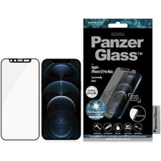 Panzerglass E2E Microfracture Antibacterial Glass with Camera Cover with Swarovsky Crystal for iPhone 12 Pro Max - with Black Frame