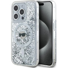 Karl Lagerfeld Liquid Glitter Karl Head MagSafe case for iPhone 15 Pro - transparent