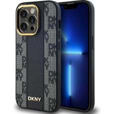 Dkny Leather Checkered Mono Pattern MagSafe Case for iPhone 13 Pro / 13 - Black