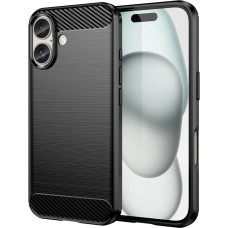 Hurtel Carbon Case for iPhone 16 Plus Silicone Case - Black