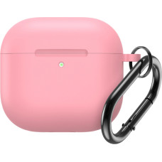 Hurtel Silicone Case for Airpods 4 with Carabiner - Pink