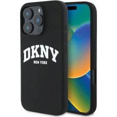 Dkny Silicone White Printed Logo MagSafe Case for iPhone 16 Pro Max - Black