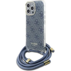 Guess Crossbody Cord 4G Print Case with Lanyard for iPhone 16 Pro - Blue