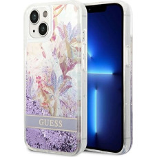 Guess GUHCP14SLFLSU iPhone 14 6.1 "violet / purple hardcase Flower Liquid Glitter