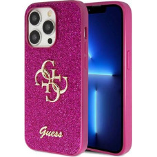 Guess Glitter Script Big 4G case for iPhone 15 Pro - purple