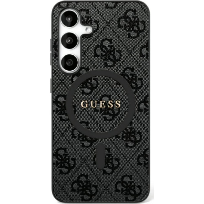 Guess Etui Guess Leather 4G Colored Ring Classic Logo MagSafe Samsung Galaxy S25 Ultra czarny