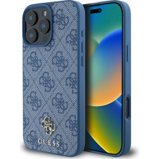 Guess HC PU 4G Small 4G and Classic Case for iPhone 16 Pro Max MagSafe - Blue