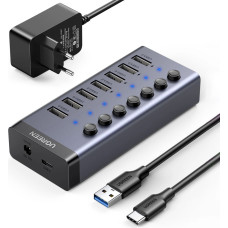 Ugreen [RETURNED ITEM] Ugreen multifunctional HUB 7in1 USB Type C - 7x USB Type A 3.0 PD DC 12V gray (CM481)