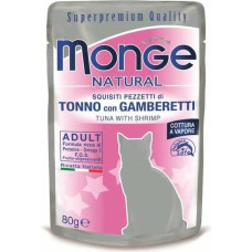 Monge Natural pouches Tuna in Jelly with Shrimp 80 g - konservi kaķiem