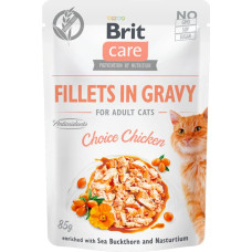 Brit Care Cat Pouch Fillets in Gravy Choice Chicken  85 g mitrā barība kaķiem