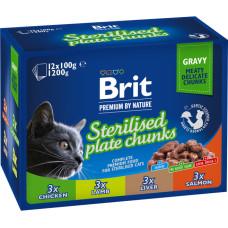 Brit Care Cat Pouch Sterilised Plate Chunks 1020 g (12x100 g)