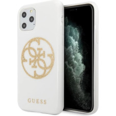 Guess GUHCN65TPUWHGLG iPhone 11 Pro Max white/white hard case Glitter 4G Circle Logo