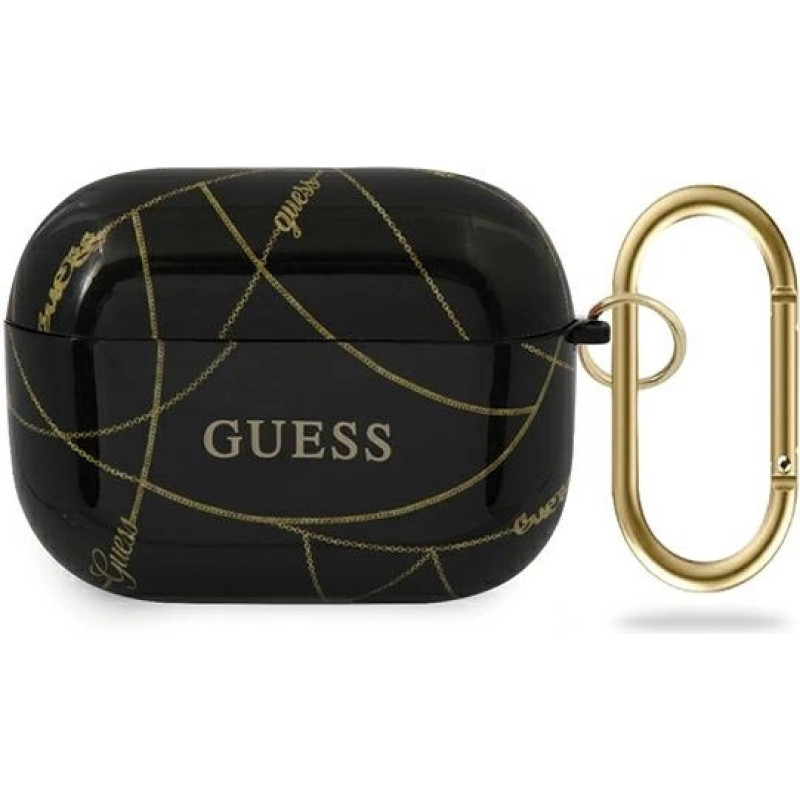 Guess GUACAPTPUCHBK AirPods Pro cover black/black Gold Chain Collection